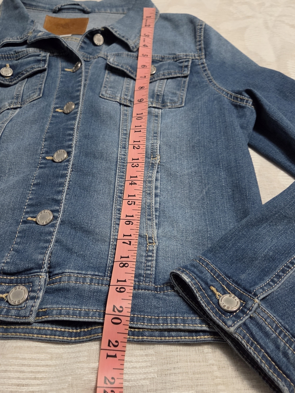 BBJ Los Angeles Blue Denim Cropped Waist Jacket Women's Size XLarge Excellent - Picture 6 of 8